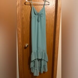 Wild Fable Teal Ruffle High-Low Dress